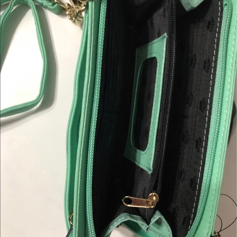 Juice couture green crossbody wallet with mix purple